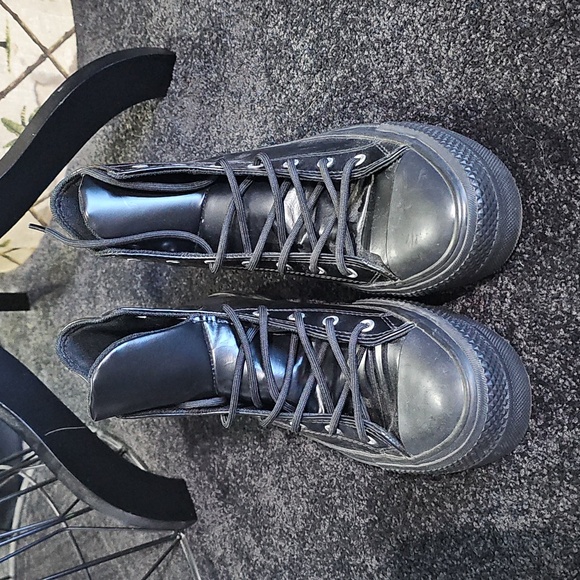 Converse Black Leather High-Top Sneakers - Picture 2 of 7